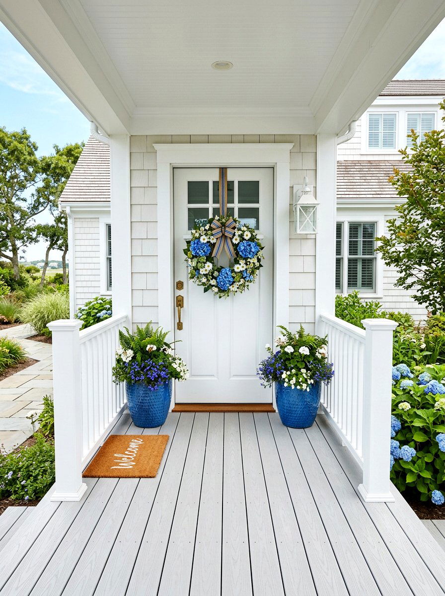 Blue Hydrangea Daisy - 25 Spring Daisy Wreath Ideas