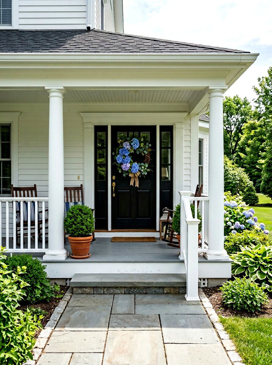 Blue Hydrangea Half Wreath - 25 Spring Asymmetrical Wreath Ideas