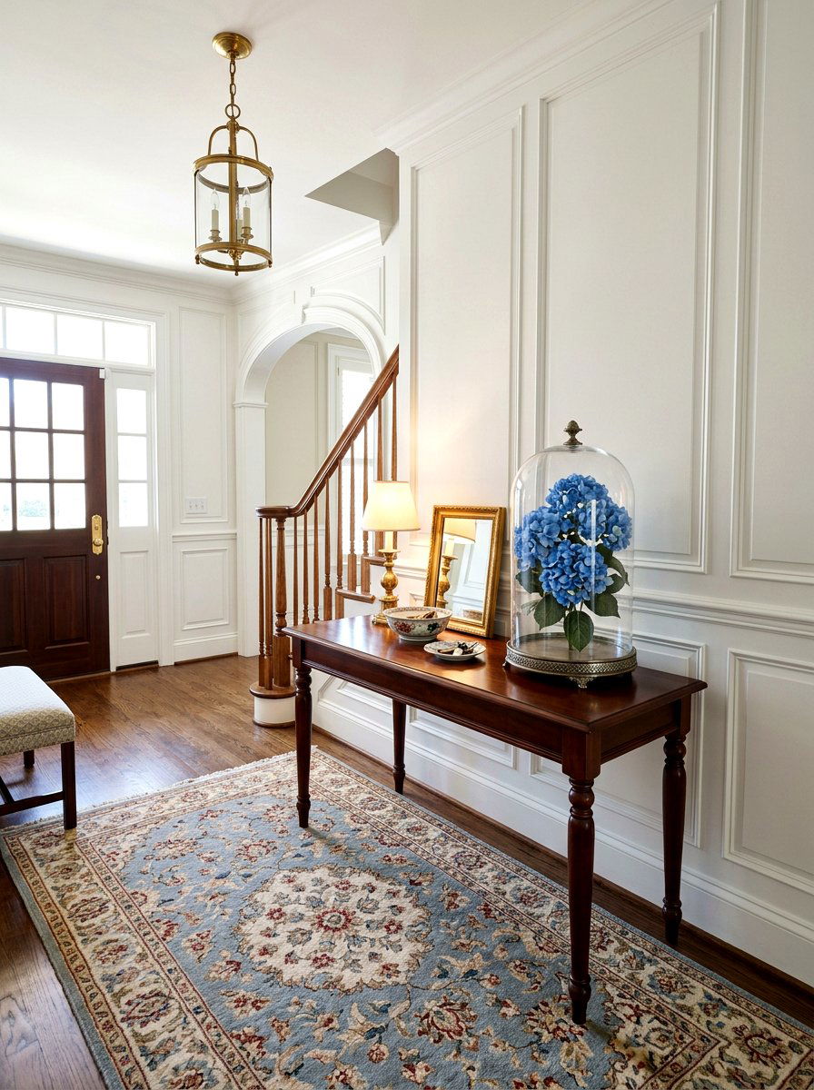 Blue Hydrangea Head - 25 Spring Glass Cloche Ideas