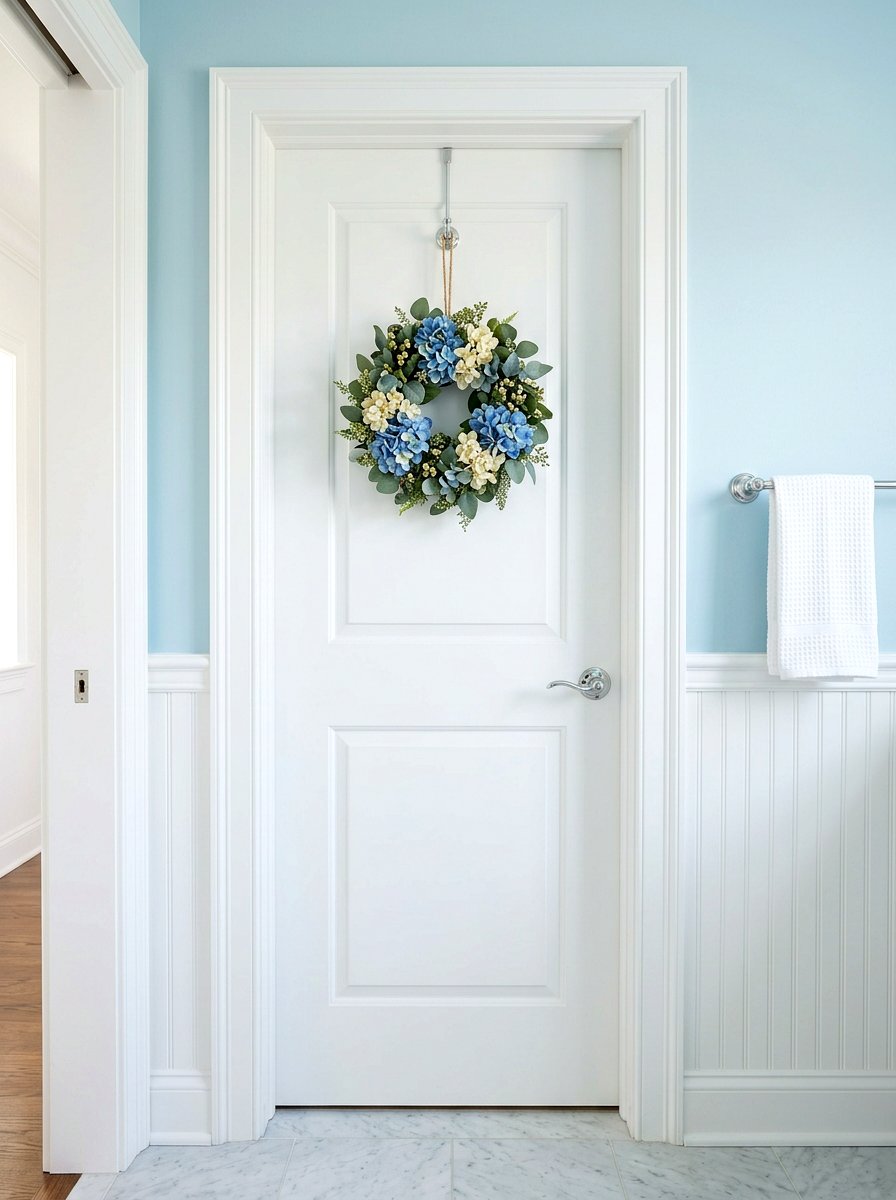 Blue Hydrangea Mini Wreath - 25 Spring Mini Door Wreath Ideas