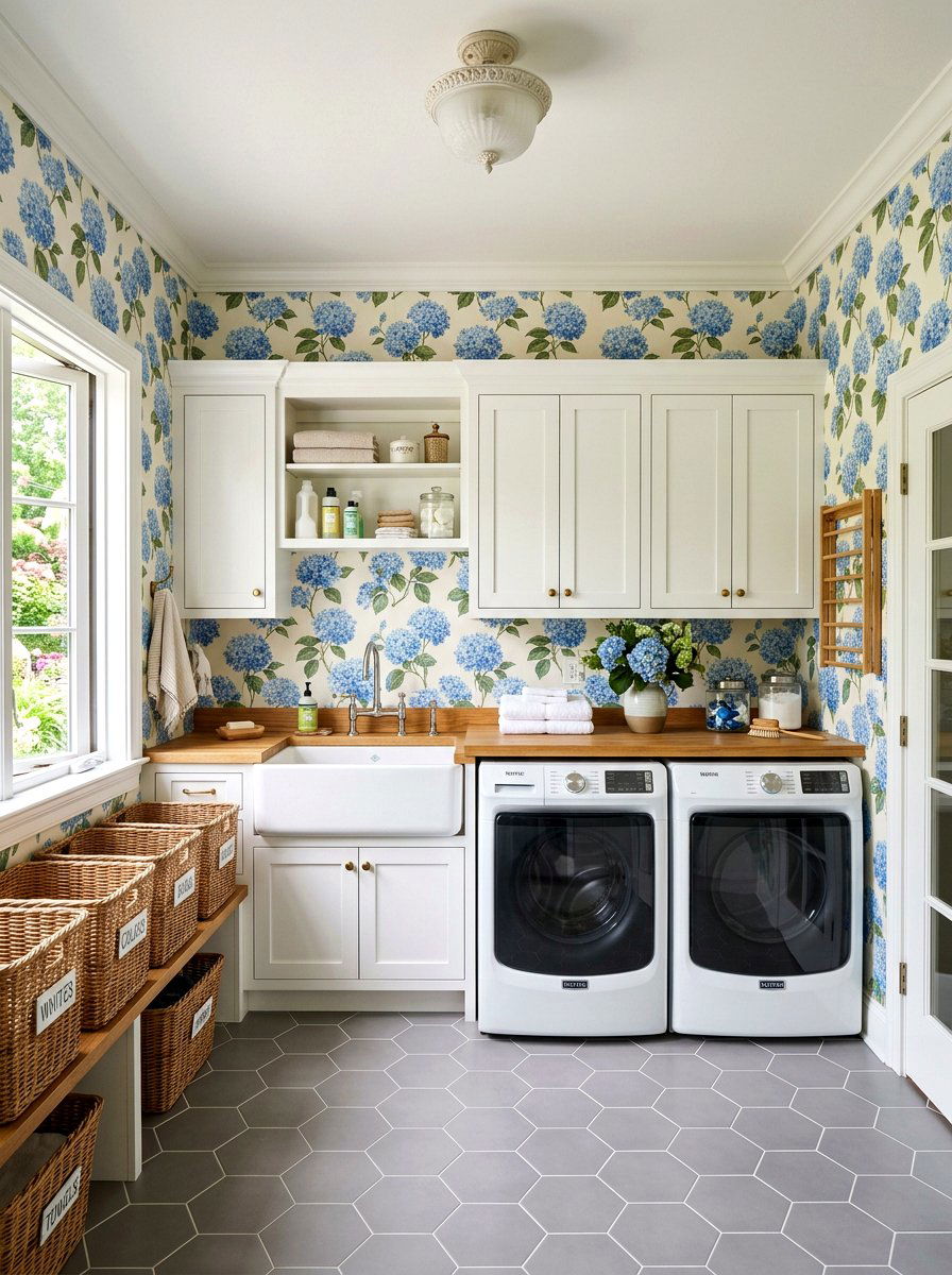 Blue Hydrangea Wallpaper - 25 Spring Botanical Wallpaper Ideas