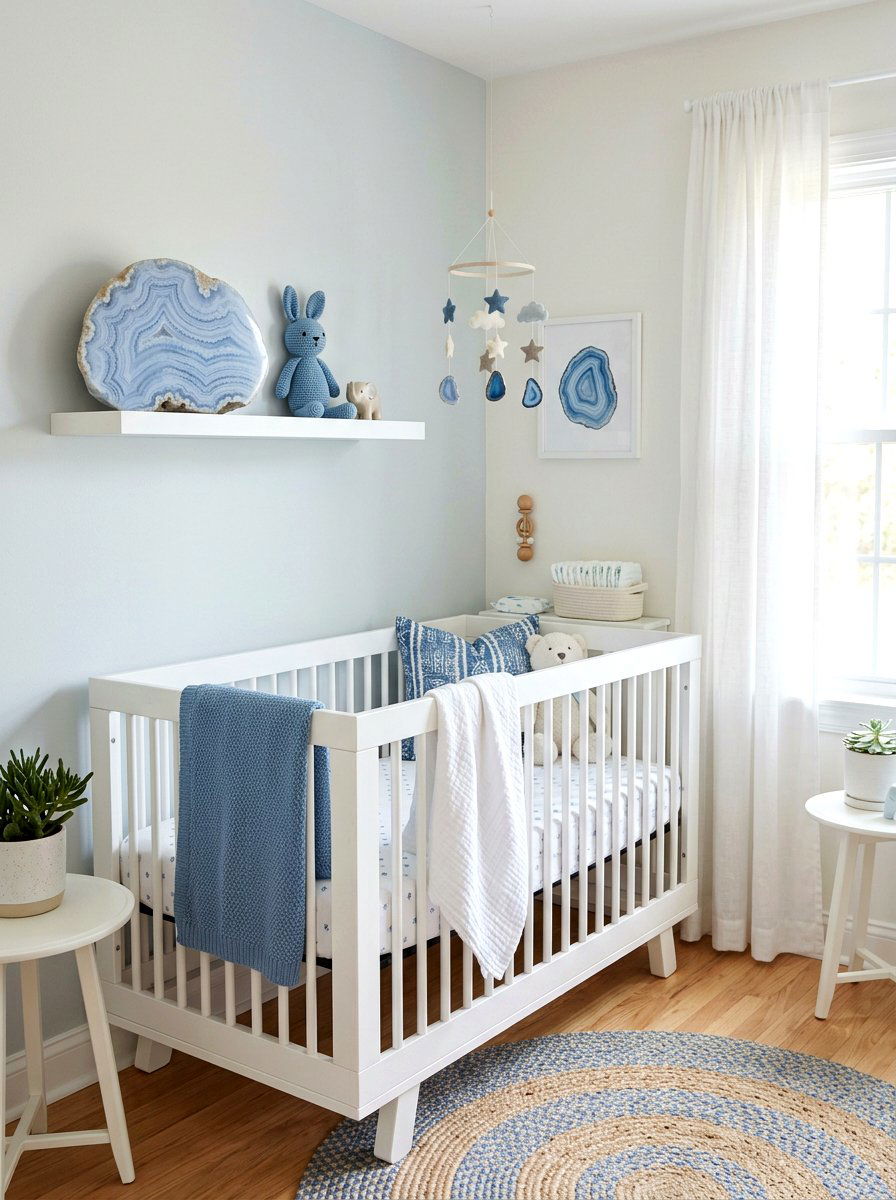 Blue Lace Agate Nursery - 25 Spring Crystal Decor Ideas