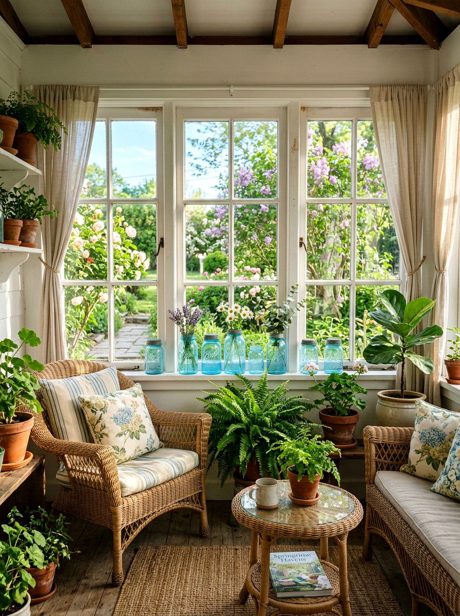 Blue Mason Jar - 25 Spring Mason Jar Decor Ideas