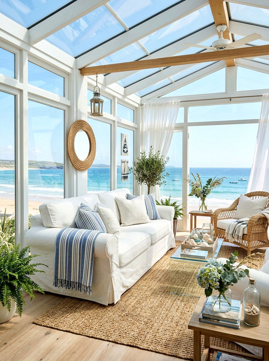 Blue Striped Linen Throw - 25 Spring Linen Throw Ideas