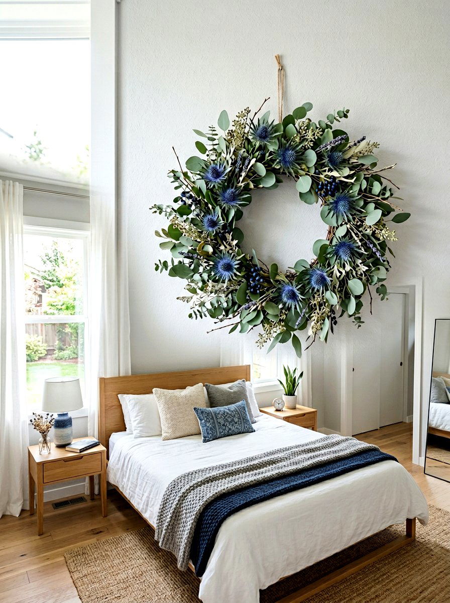 Blue Thistle Wreath - 25 Spring Oversized Wreath Ideas