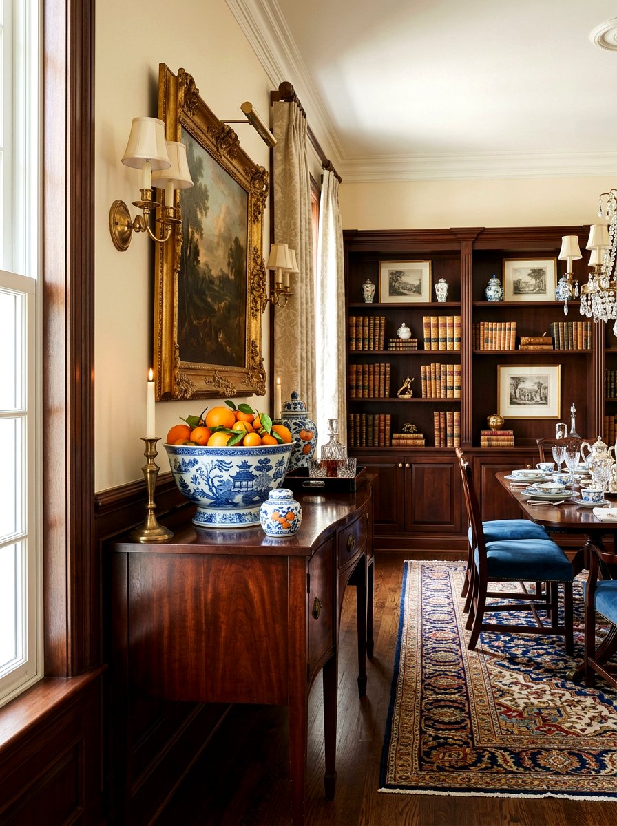 Blue White Chinoiserie Oranges - 25 Spring Citrus Centerpiece Ideas