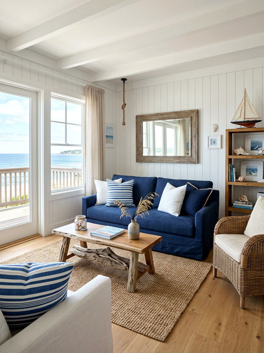 Blue and White Striped Pillow - 25 Spring Pillow Cover Ideas