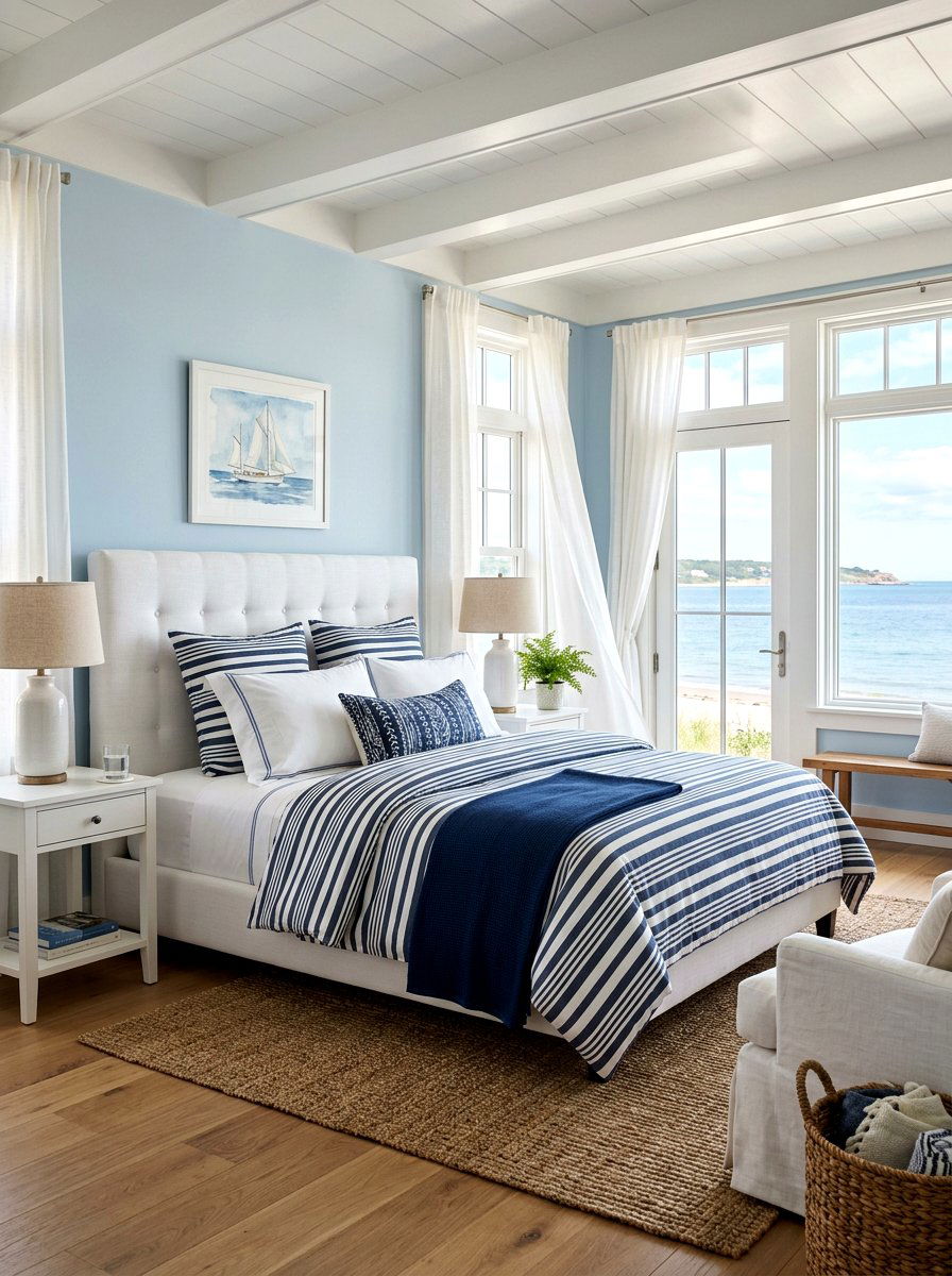 Blue and white bedroom - 25 Spring Blue and White Decor Ideas