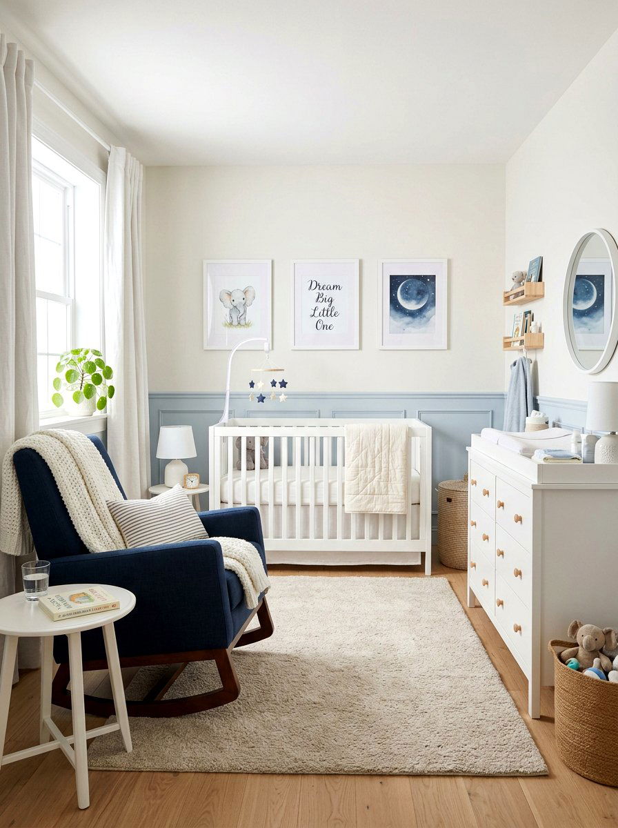Blue and white nursery - 25 Spring Blue and White Decor Ideas