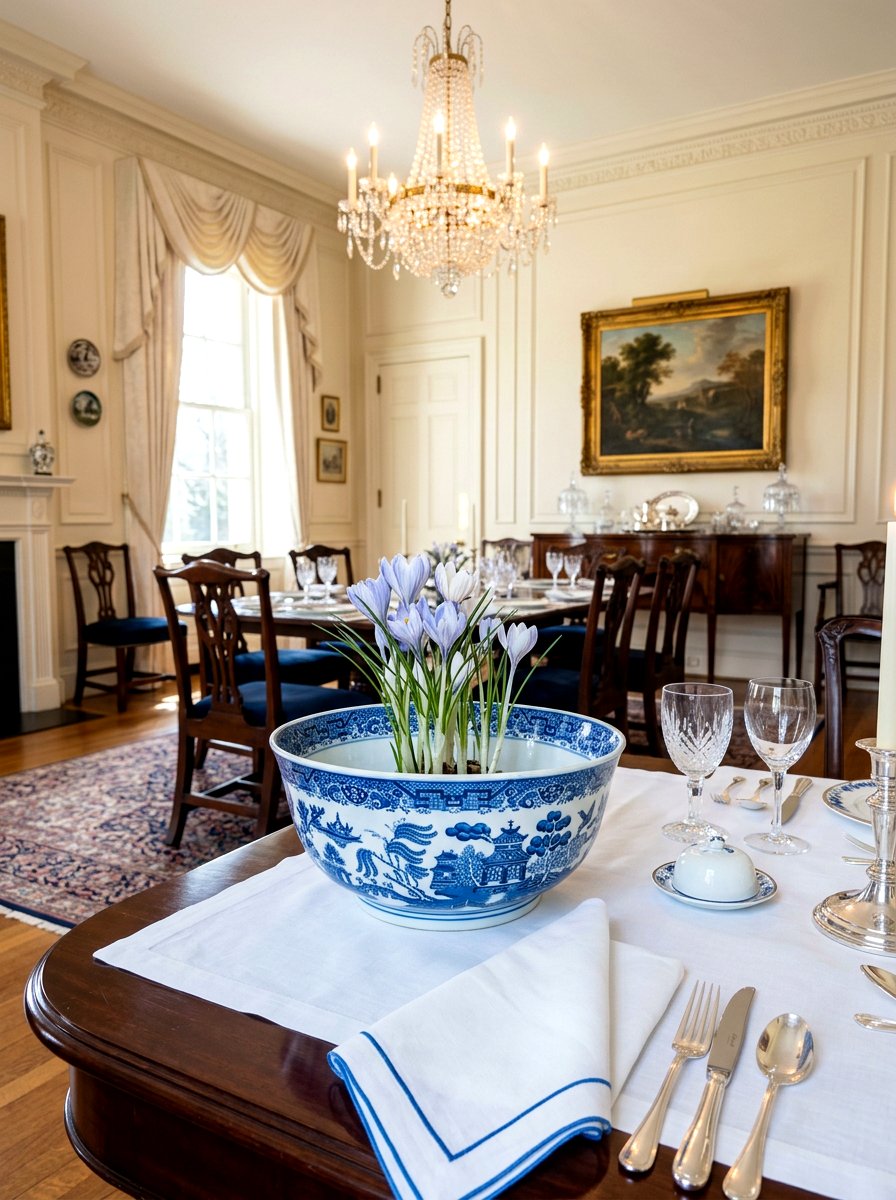 Blue and white porcelain bowl - 25 Spring Crocus Bowl Ideas