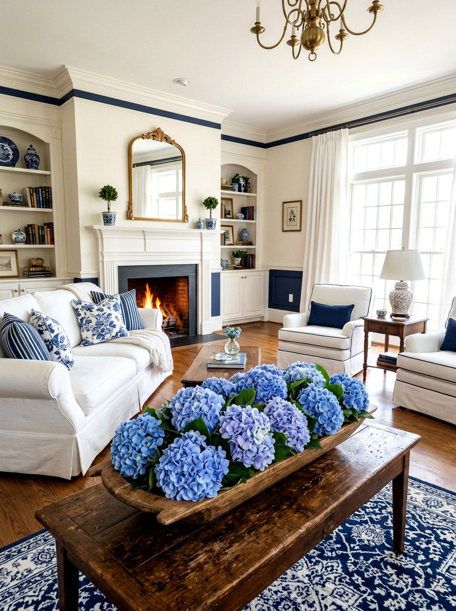 Blue hydrangeas - 25 Spring Dough Bowl Filler Ideas