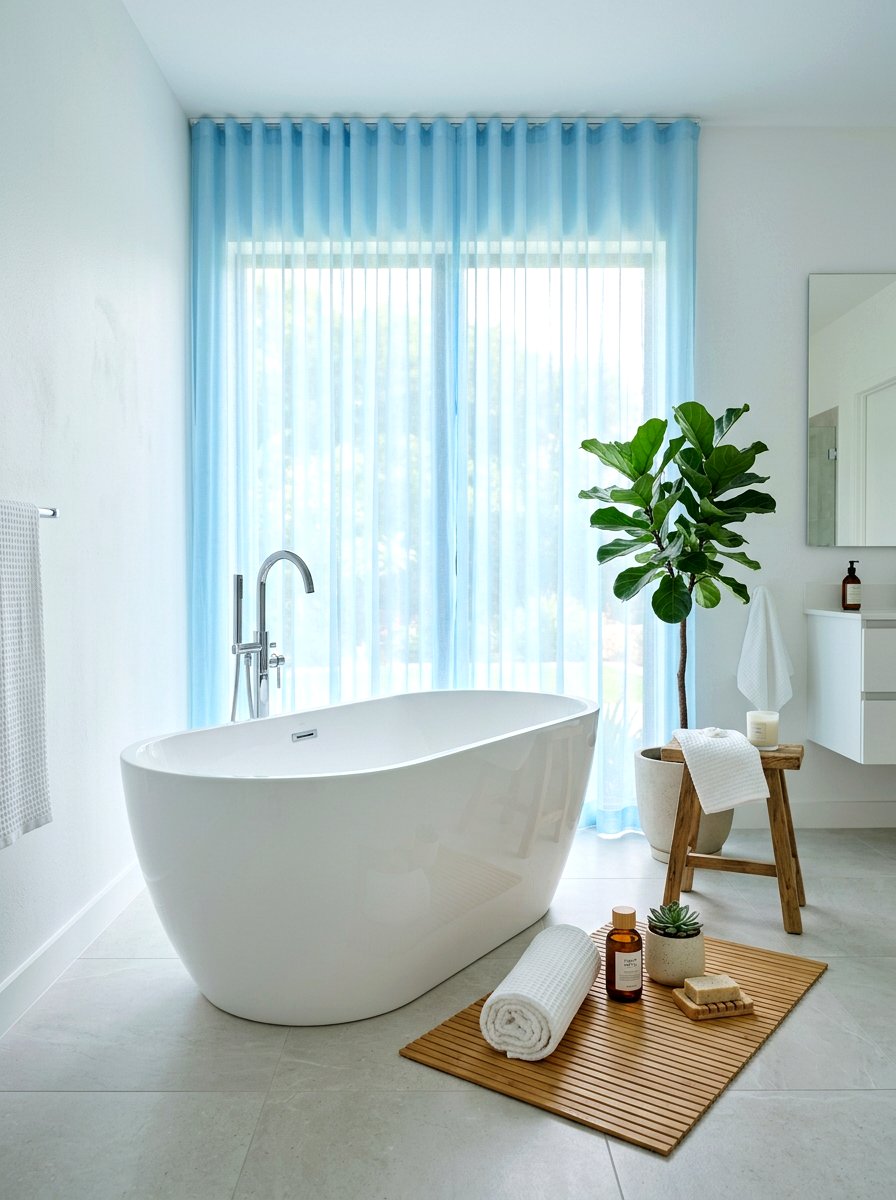 Blue sheer curtain - 25 Spring Sheer Curtain Ideas