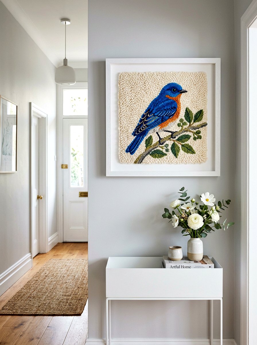 Bluebird Punch Needle Art - 25 Spring Punch Needle Decor Ideas