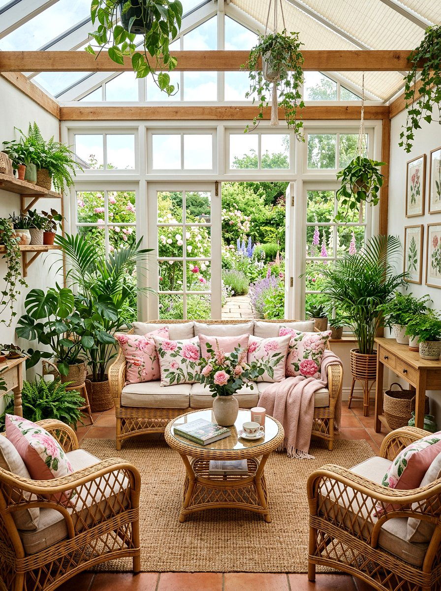 Blush Garden Room - 25 Spring Blush Pink Decor Ideas