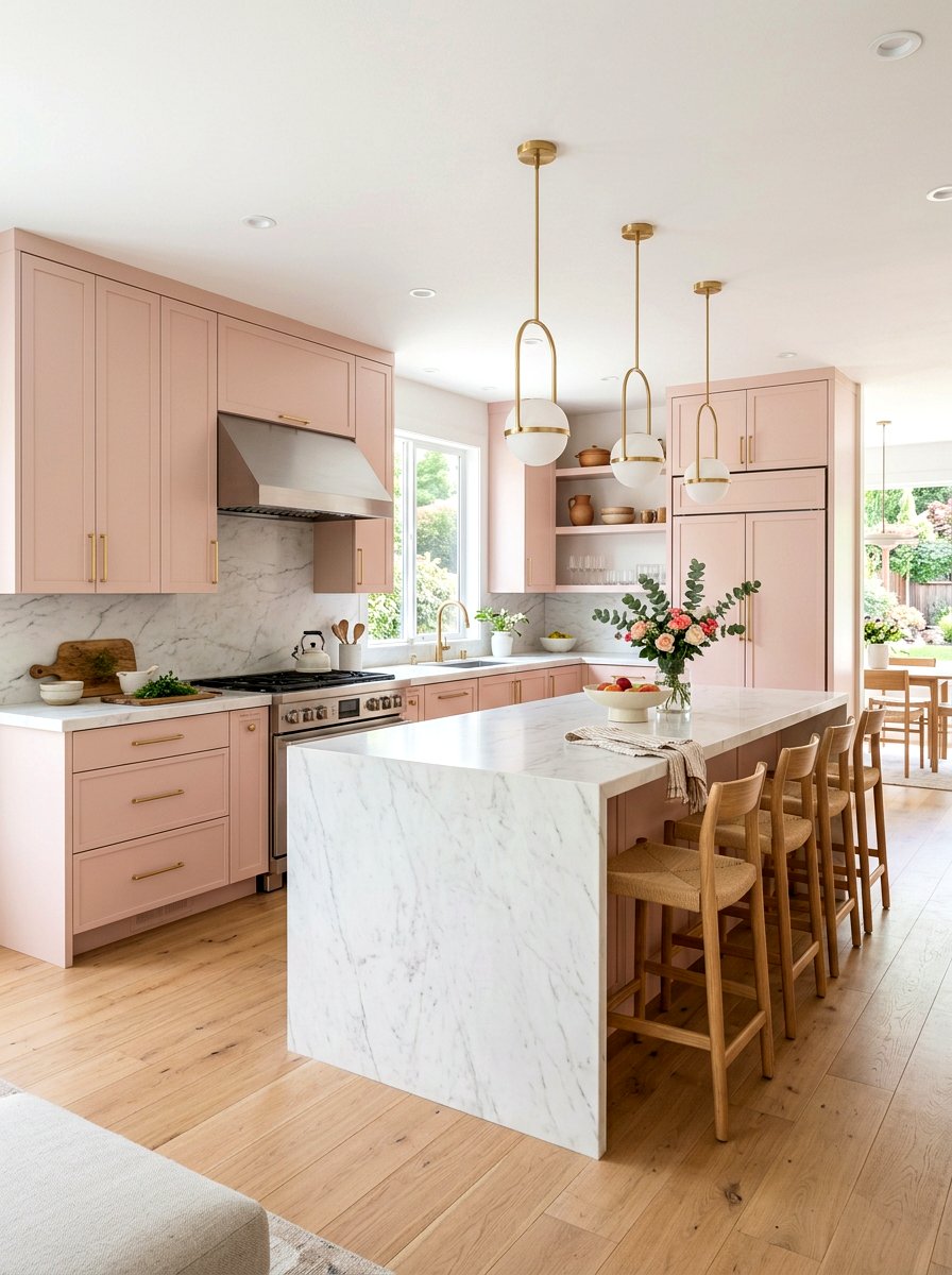 Blush Kitchen Cabinets - 25 Spring Blush Pink Decor Ideas