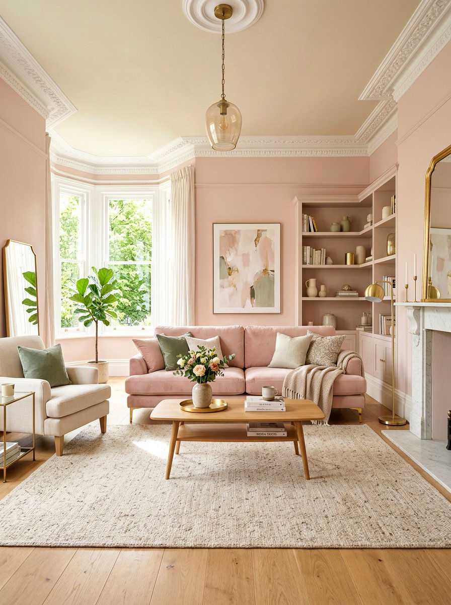 Blush Pink Living Room - 25 Spring Blush Pink Decor Ideas