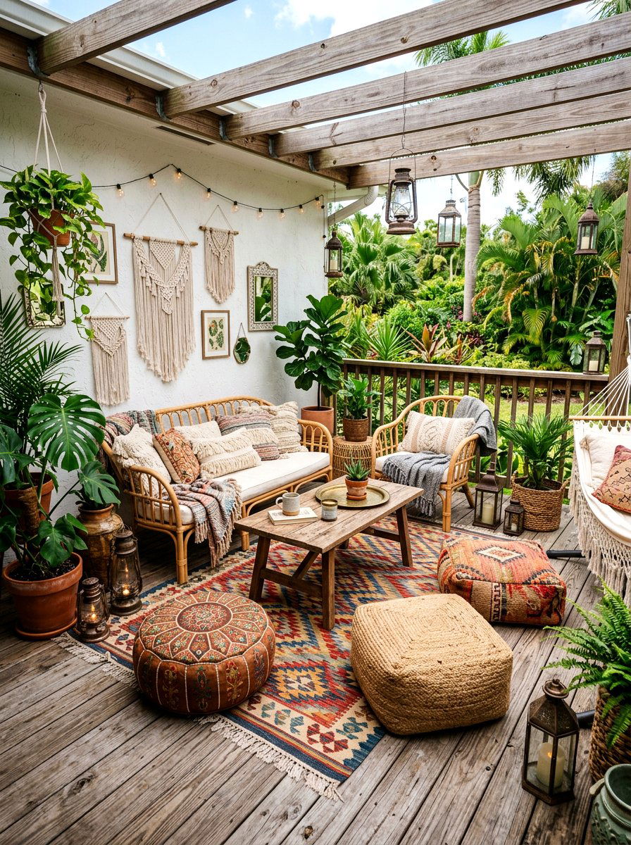 Bohemian Deck Style - 25 Deck Spring Decor Ideas