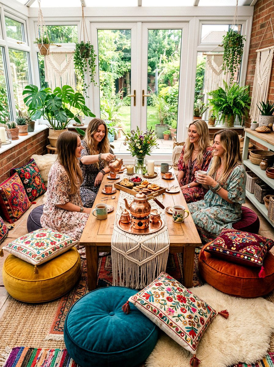 Bohemian Floor Seating - 25 Spring Tea Party Table Ideas