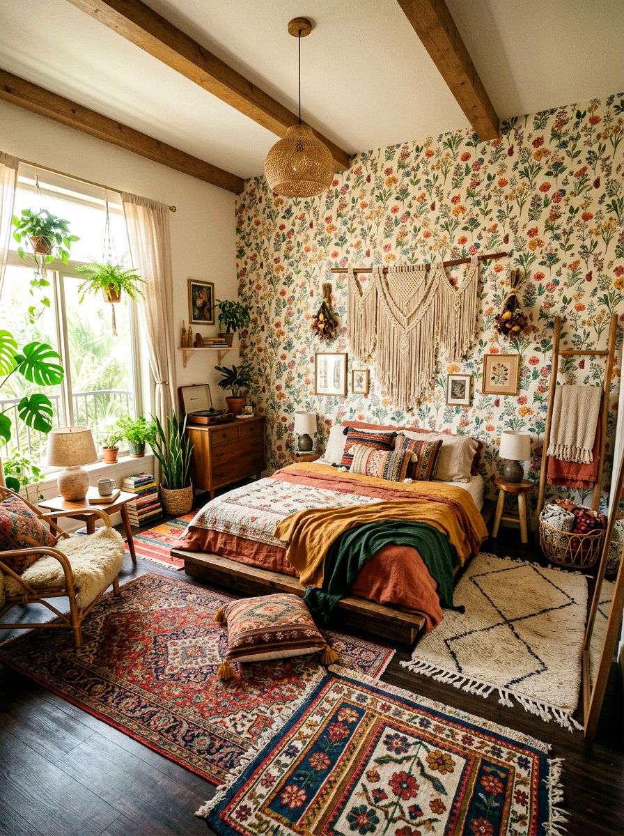 Bohemian Wildflower Wallpaper - 25 Spring Botanical Wallpaper Ideas