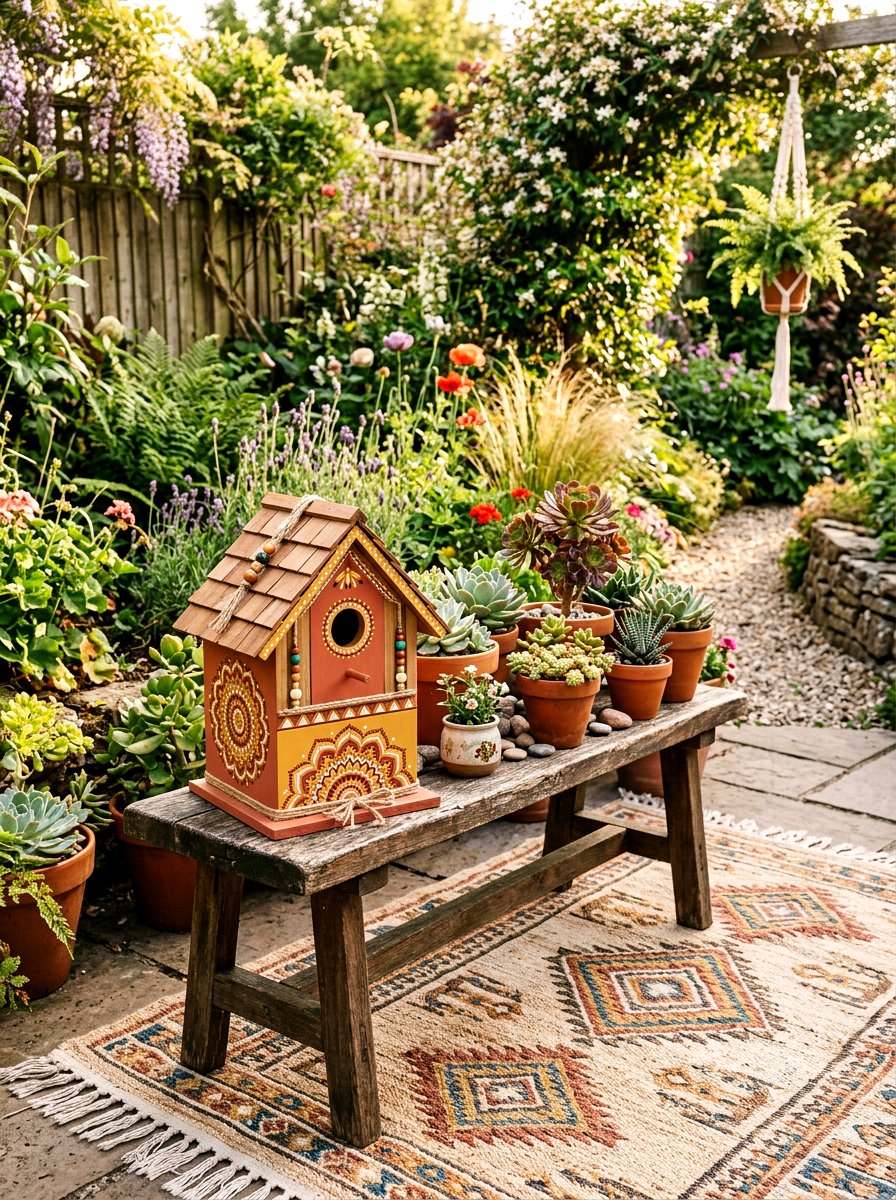 Boho Birdhouse - 25 Spring Birdhouse Painting Ideas