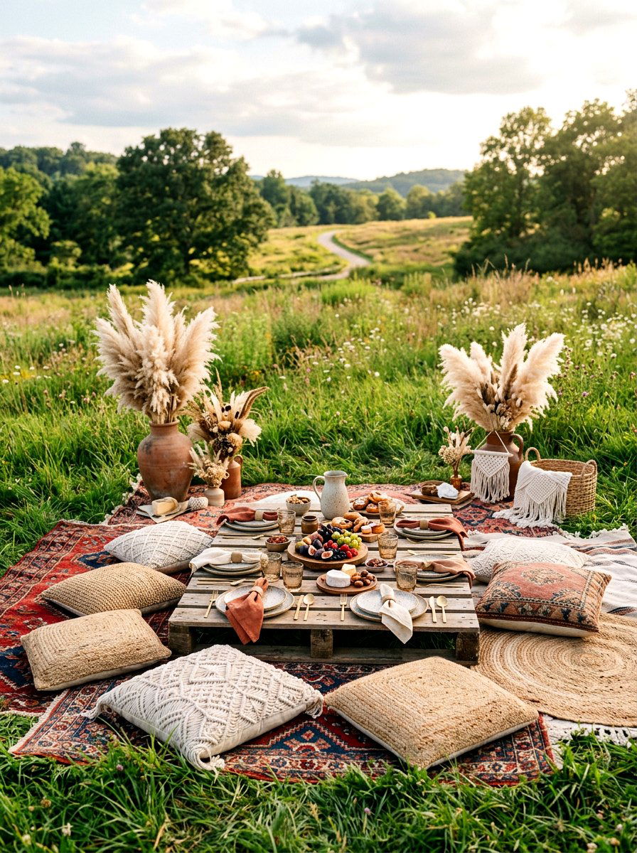 Boho Brunch Picnic - 25 Spring Sunday Brunch Ideas