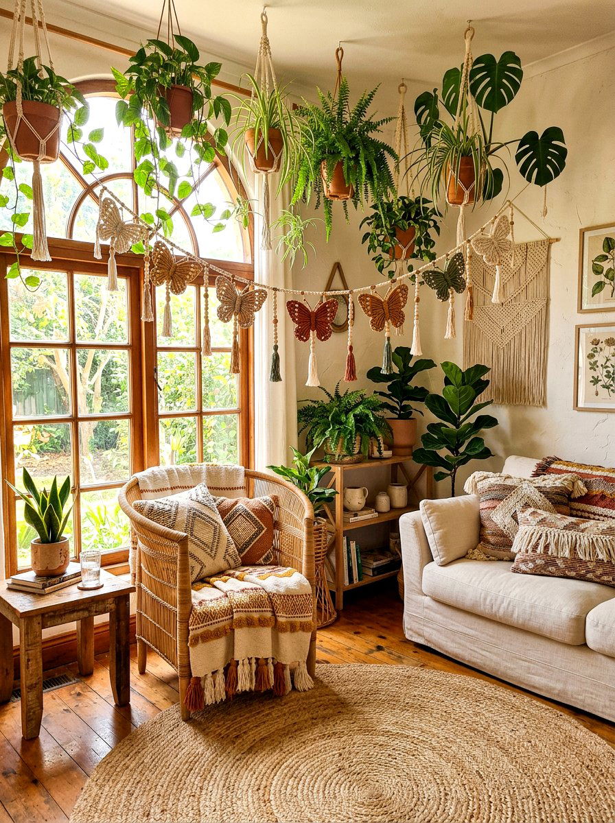 Boho Butterfly Garland - 25 Spring Butterfly Garland Ideas