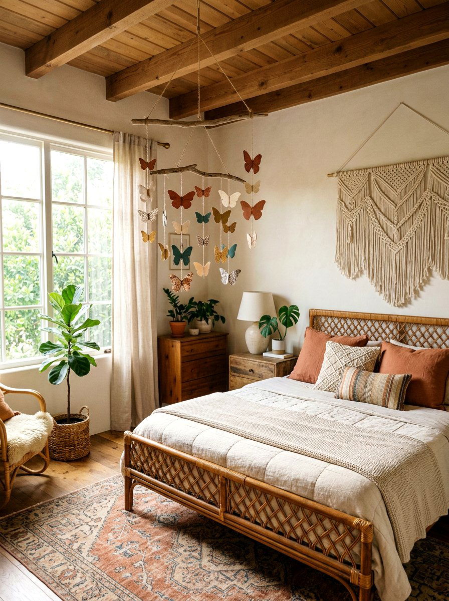 Boho Butterfly Mobile - 25 Spring Butterfly Mobile Ideas