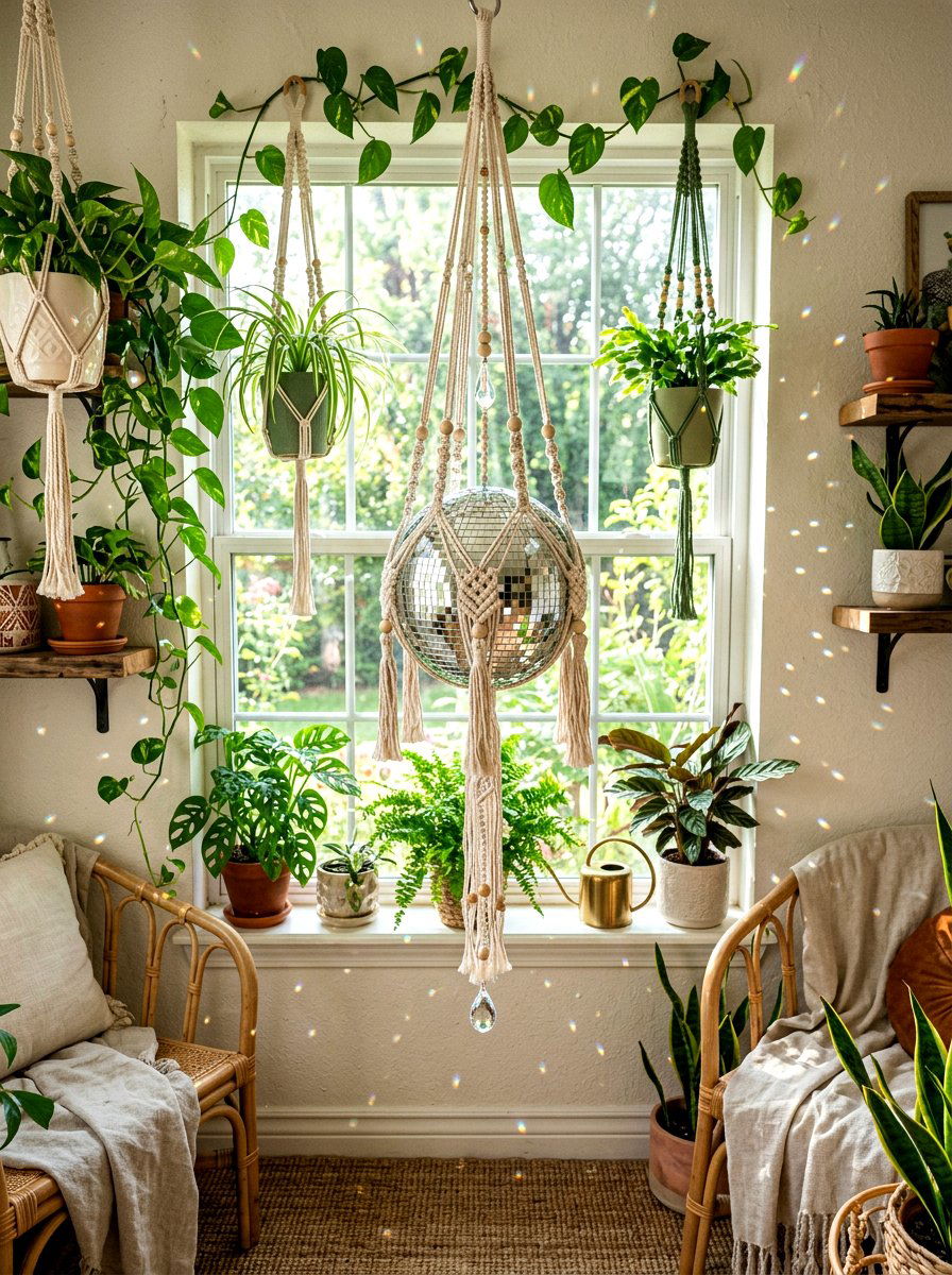 Boho Disco Ball Sun Catcher - 25 Spring Sun Catcher Ideas