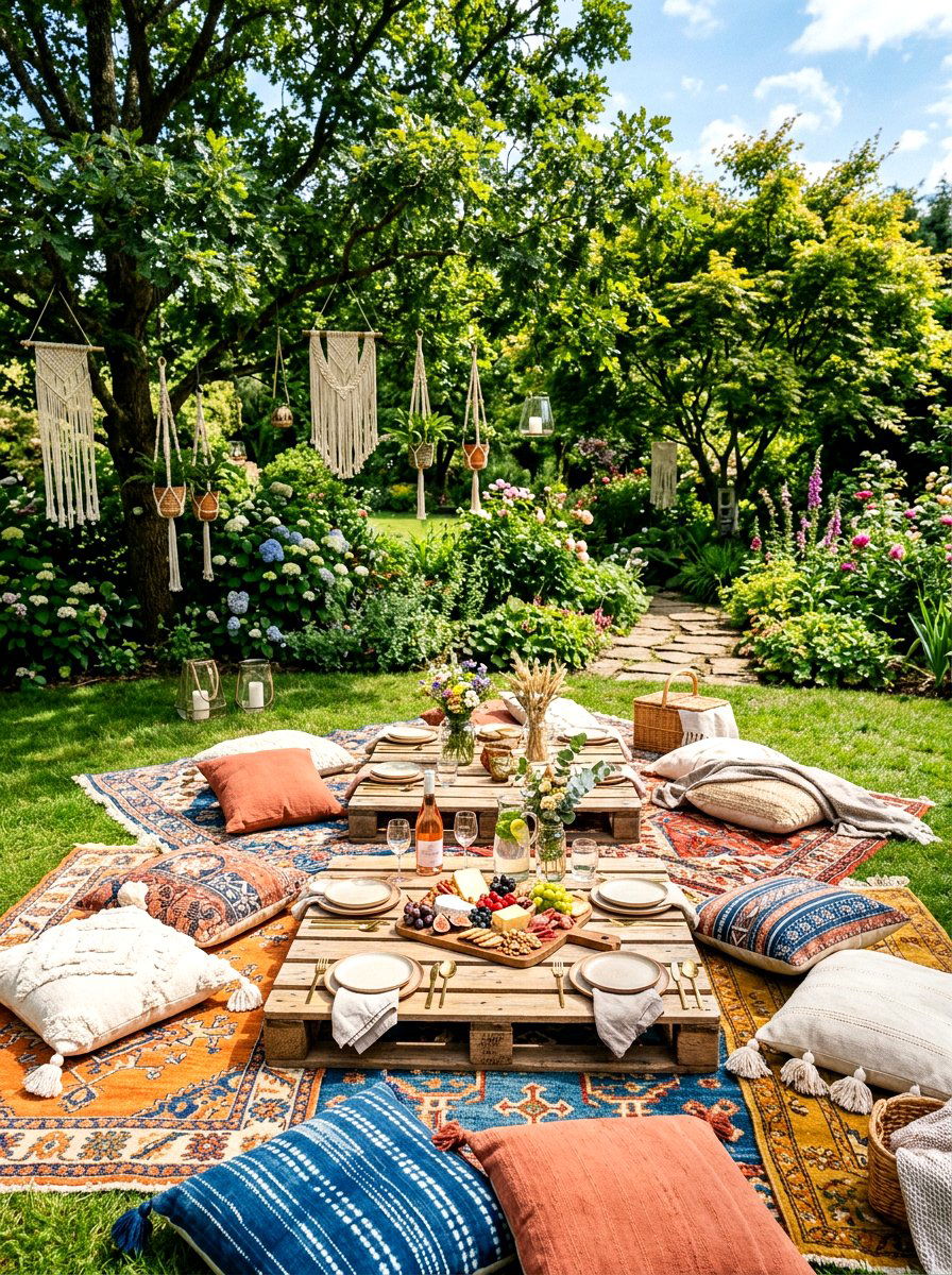 Boho Garden Picnic - 25 Spring Garden Party Theme Ideas