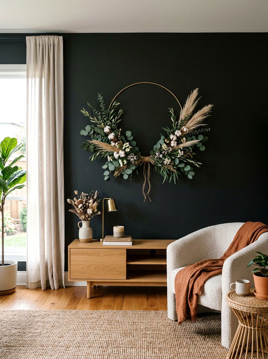 Boho Hoop Eucalyptus Wreath - 25 Spring Eucalyptus Wreath Ideas