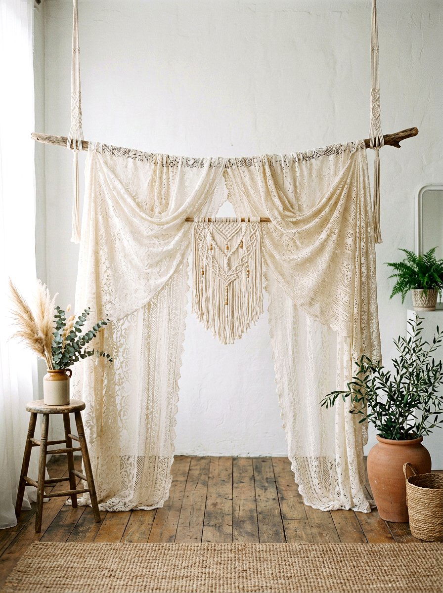 Boho Lace Backdrop - 25 Spring Photo Booth Ideas