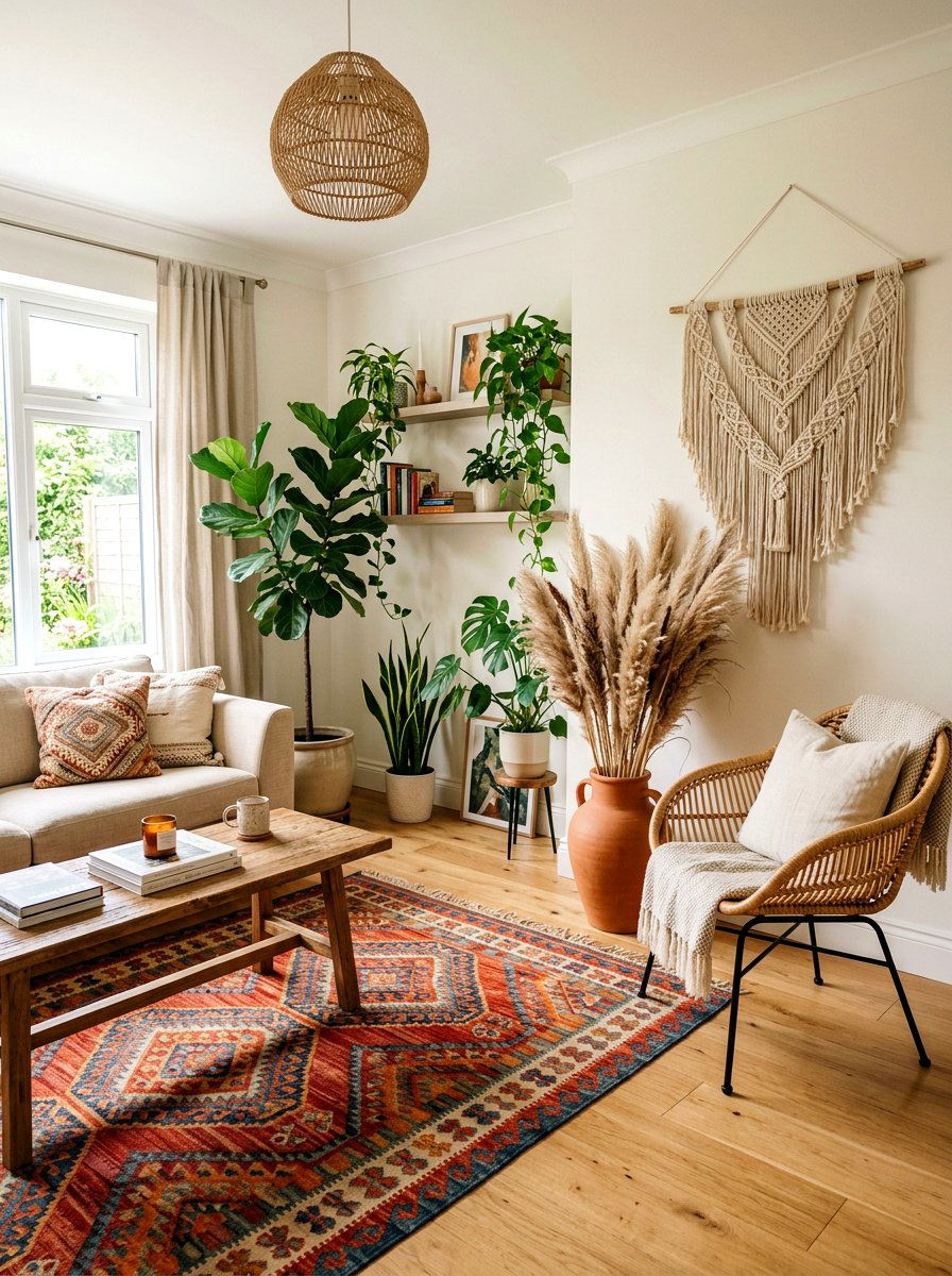 Boho Living Room Pampas Grass - 25 Spring Dried Pampas Grass Ideas