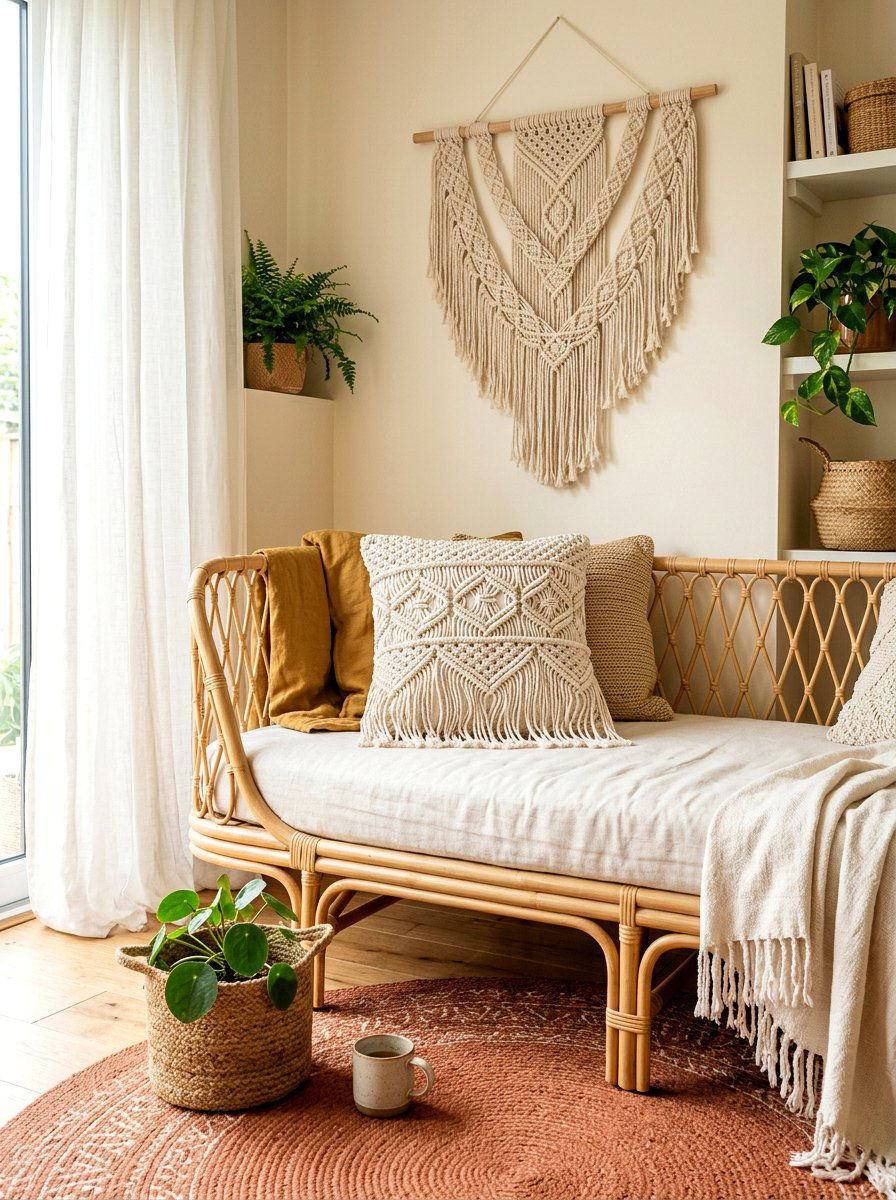 Boho Macrame Cream Pillow - 25 Spring Throw Pillow Ideas