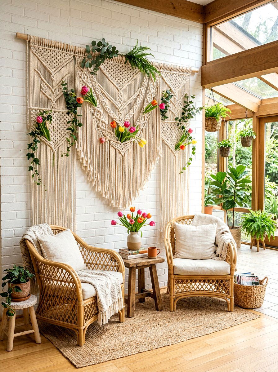Boho Macrame Fringe - 25 Spring Backdrop Ideas