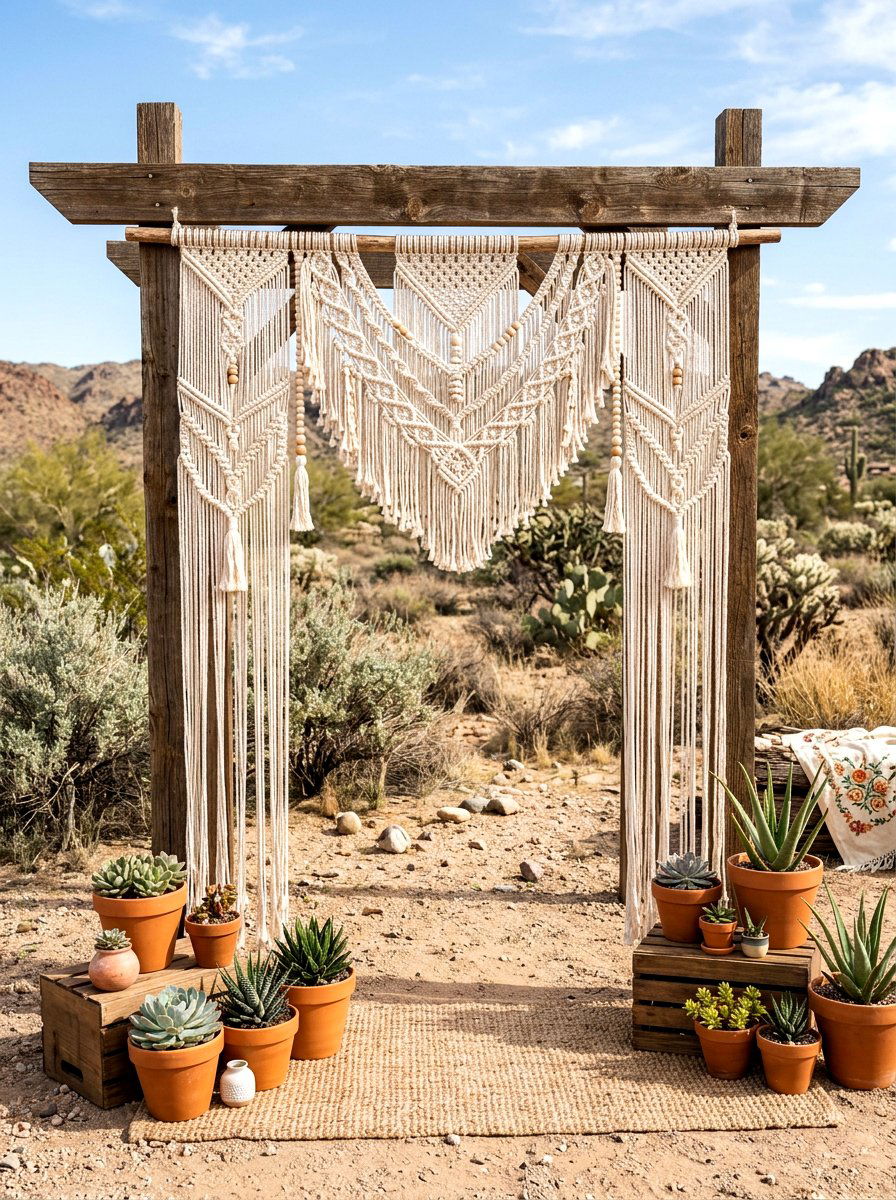 Boho Macrame Hanging - 25 Spring Arbor Decor Ideas