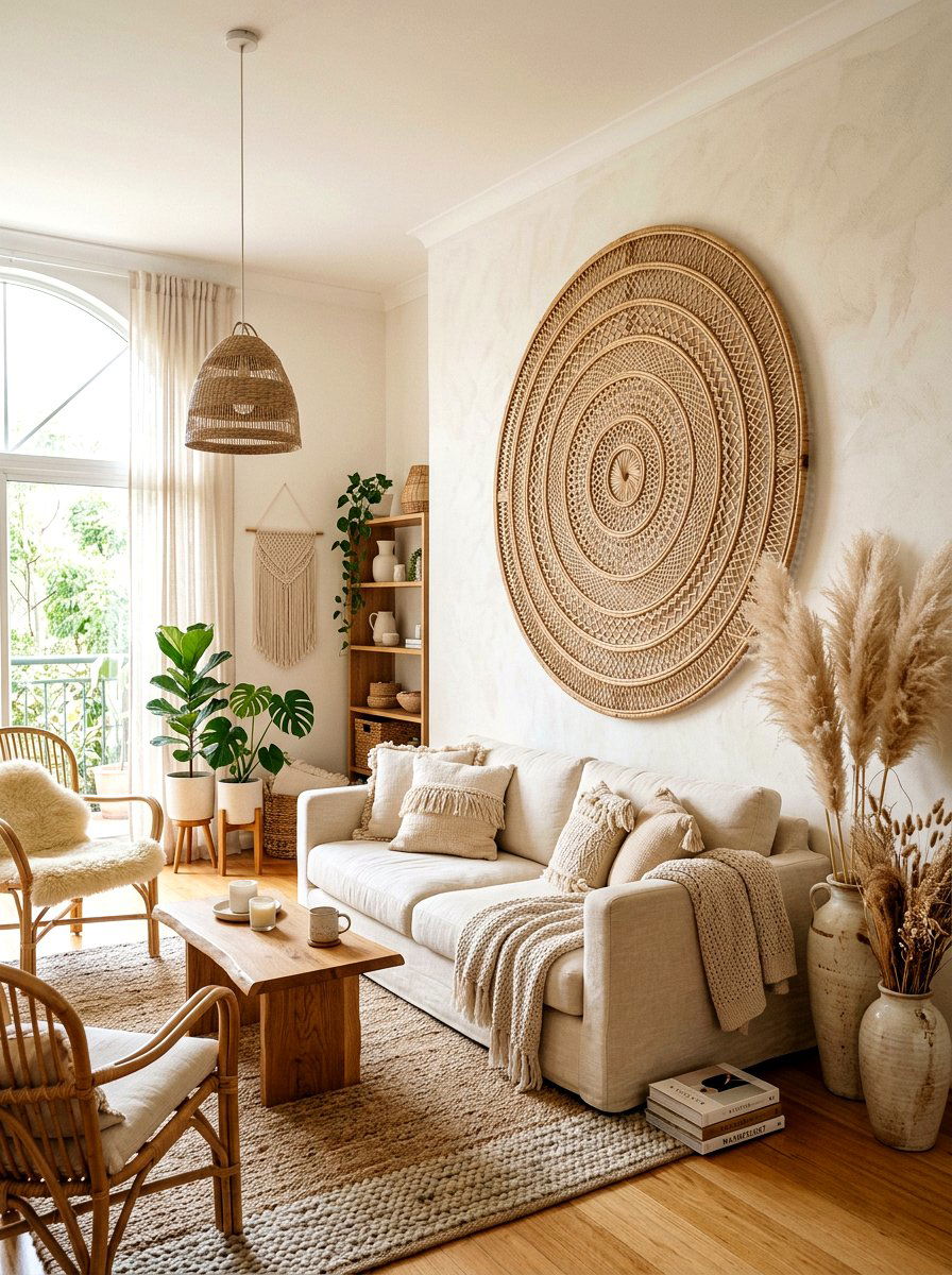 Boho Rattan Lattice Art - 25 Spring Lattice Wall Decor Ideas