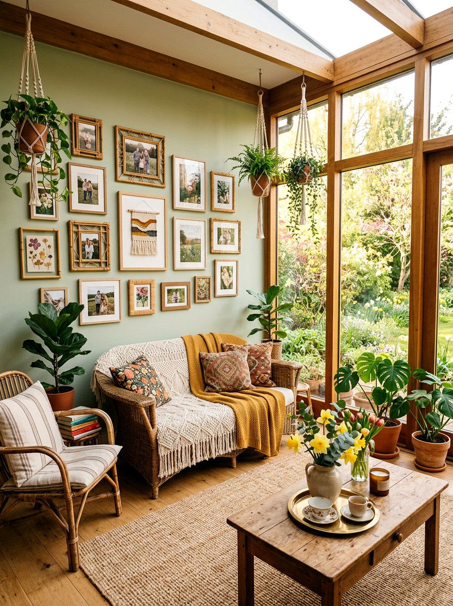 Boho Spring Photo Arrangement - 25 Spring Photo Wall Ideas