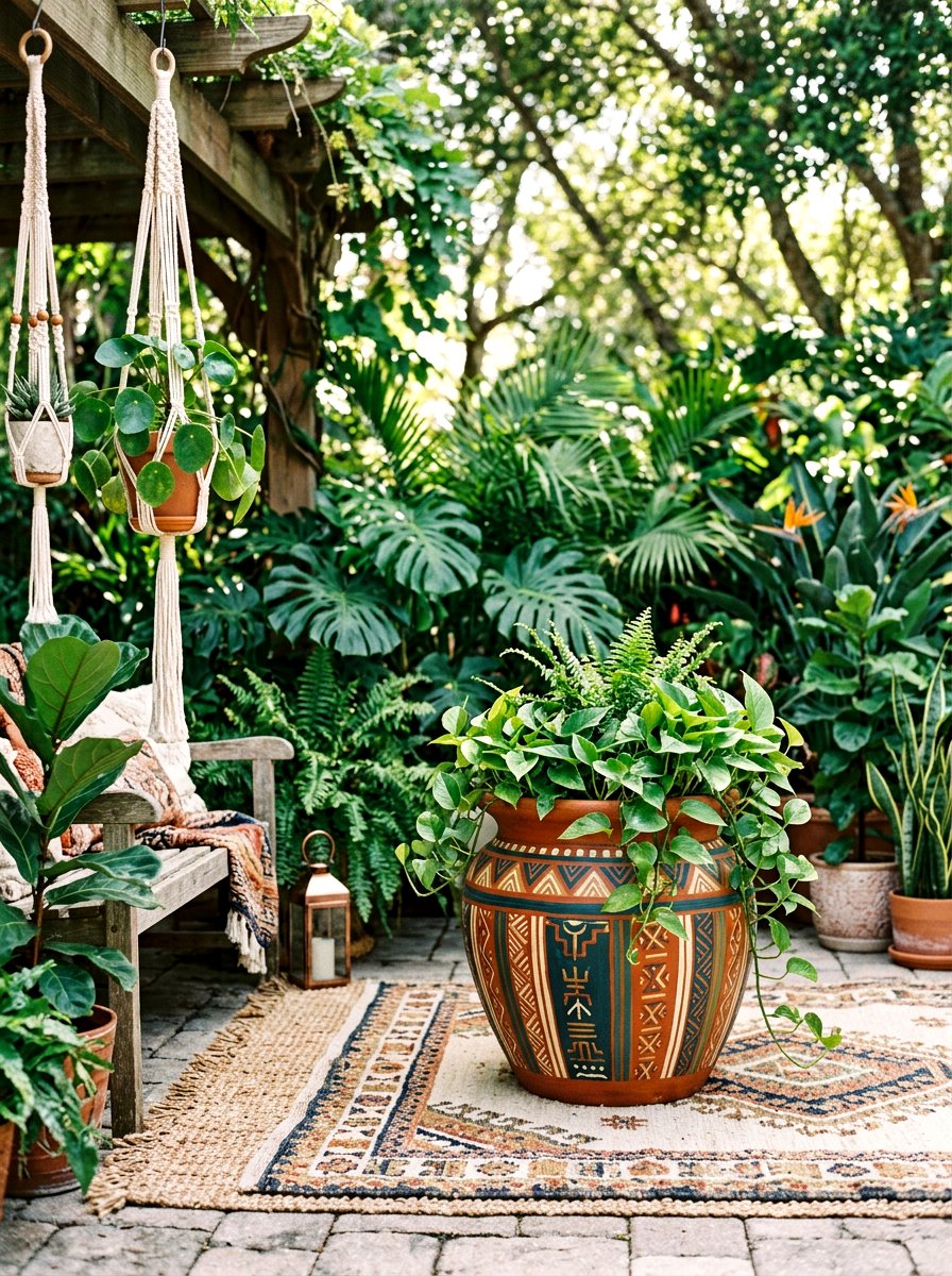 Boho Style Pot - 25 Spring Planter Painting Ideas