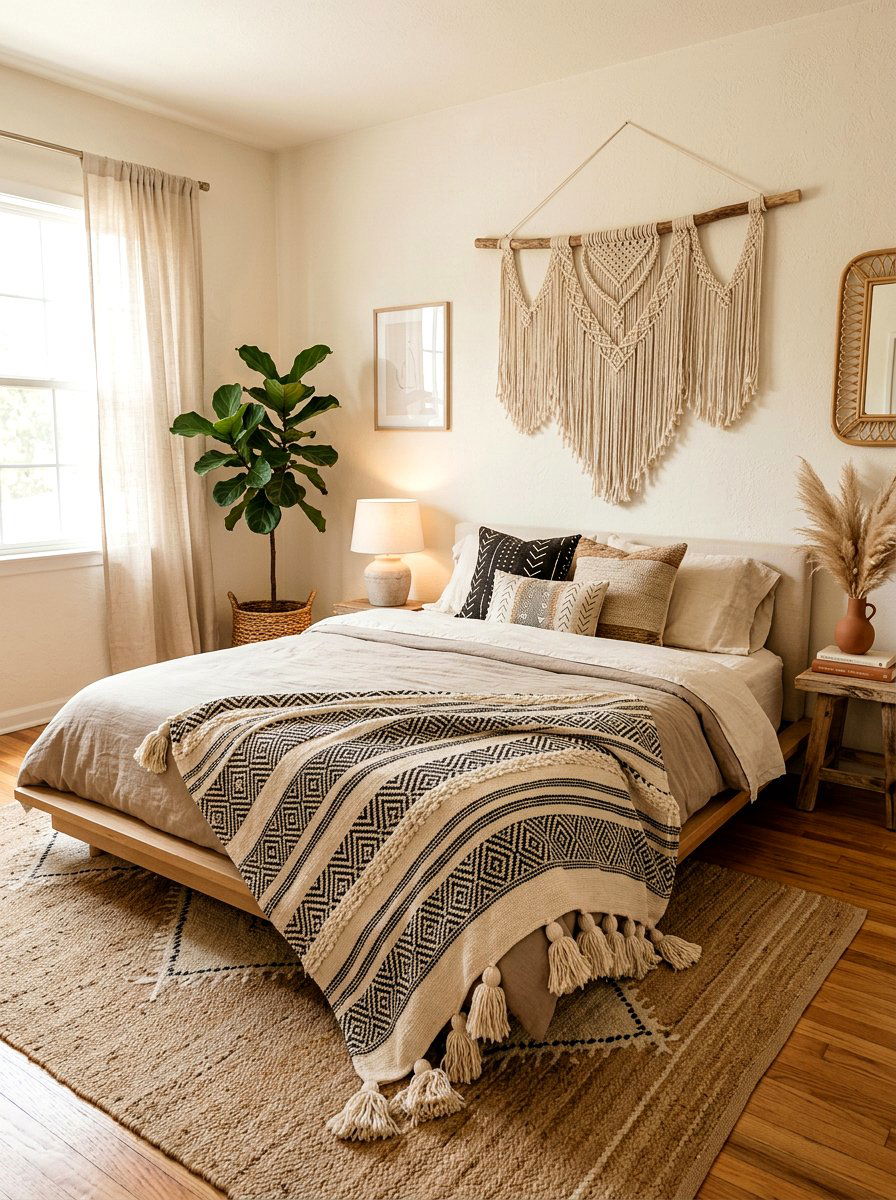 Boho Tassel Cotton Throw - 25 Spring Cotton Throw Ideas