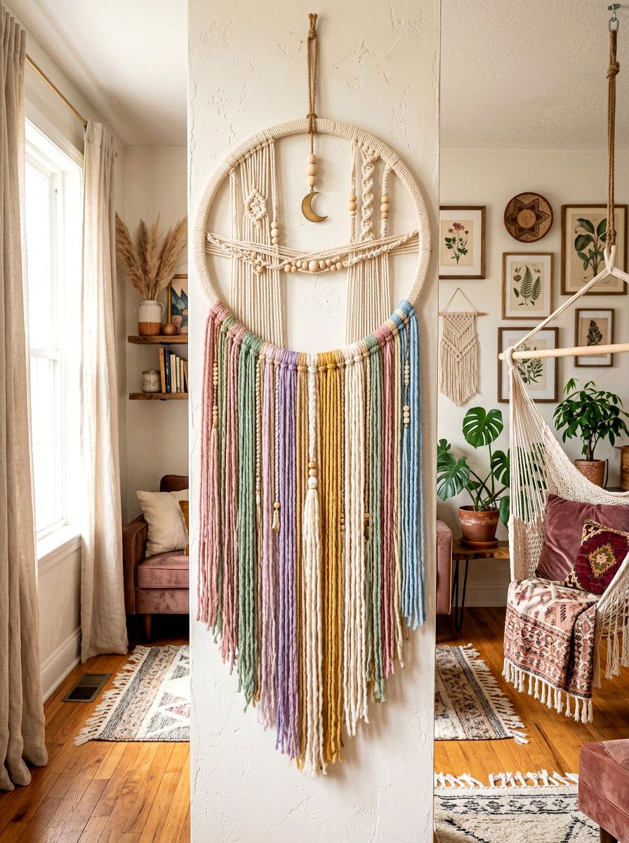 Boho Tassel Hoop - 25 Spring Embroidery Hoop Decor Ideas
