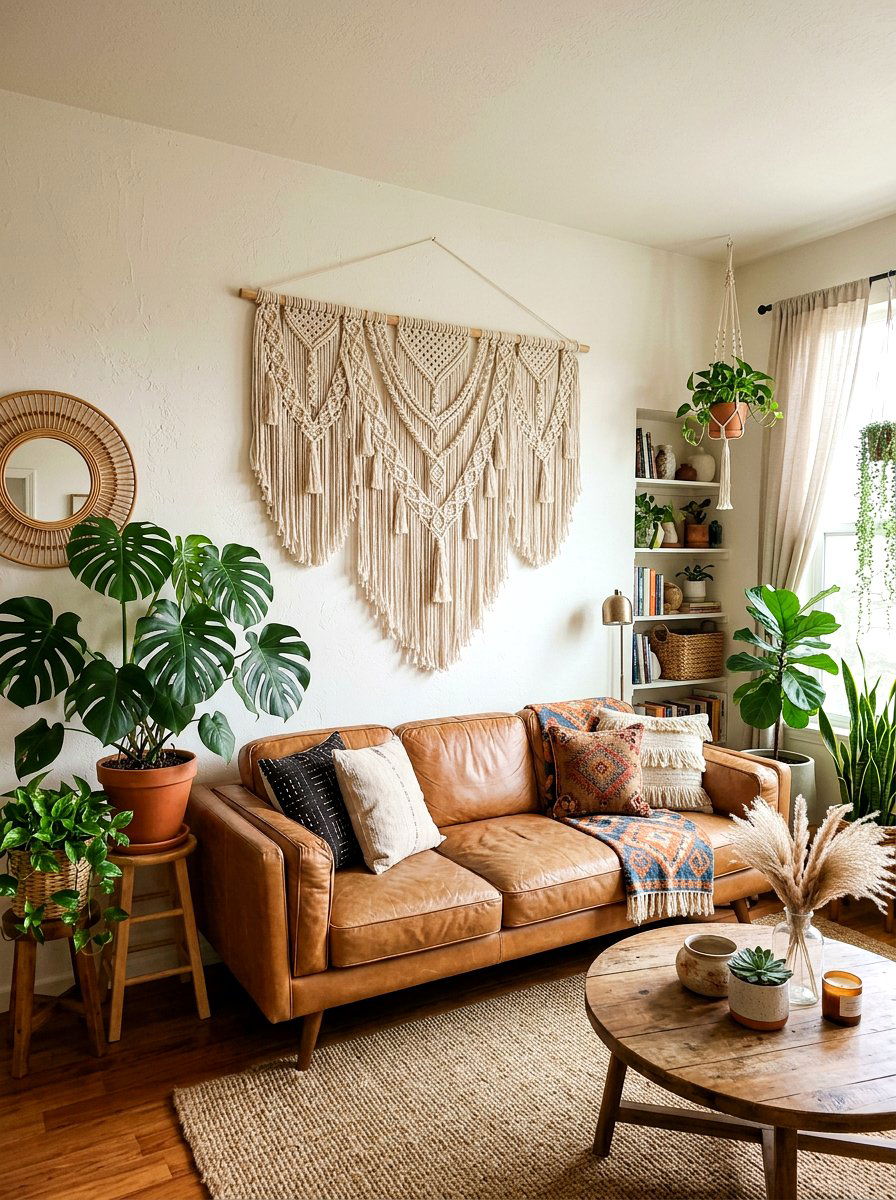 Boho Wall Hanging - 25 Spring Living Room Decor Ideas