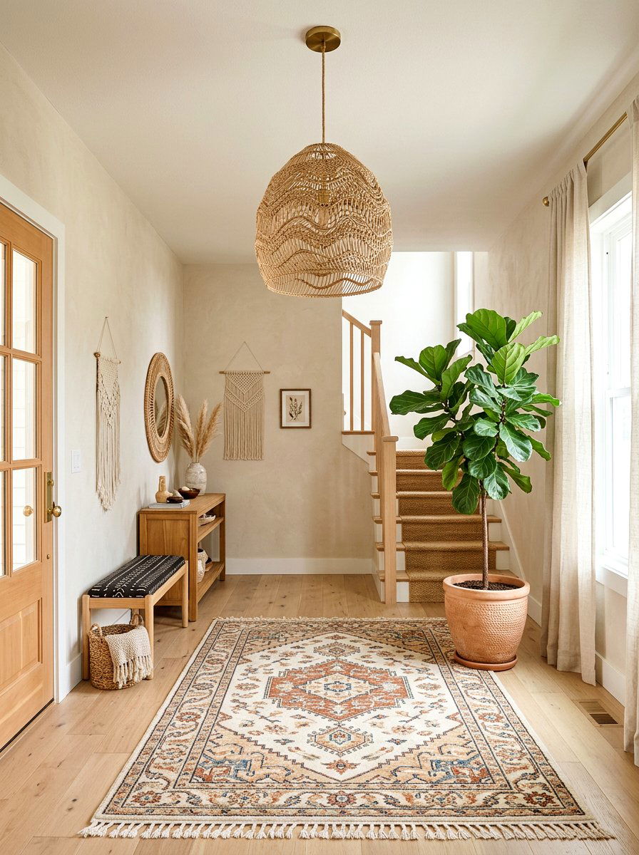 Boho Woven Pendant Lamp - 25 Spring Foyer Chandelier Ideas