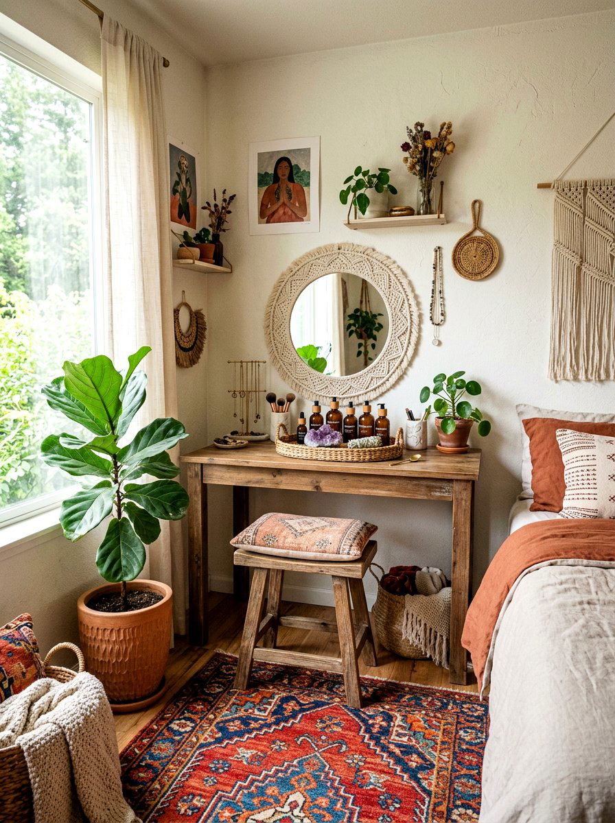 Boho Woven Tray - 25 Spring Vanity Tray Ideas