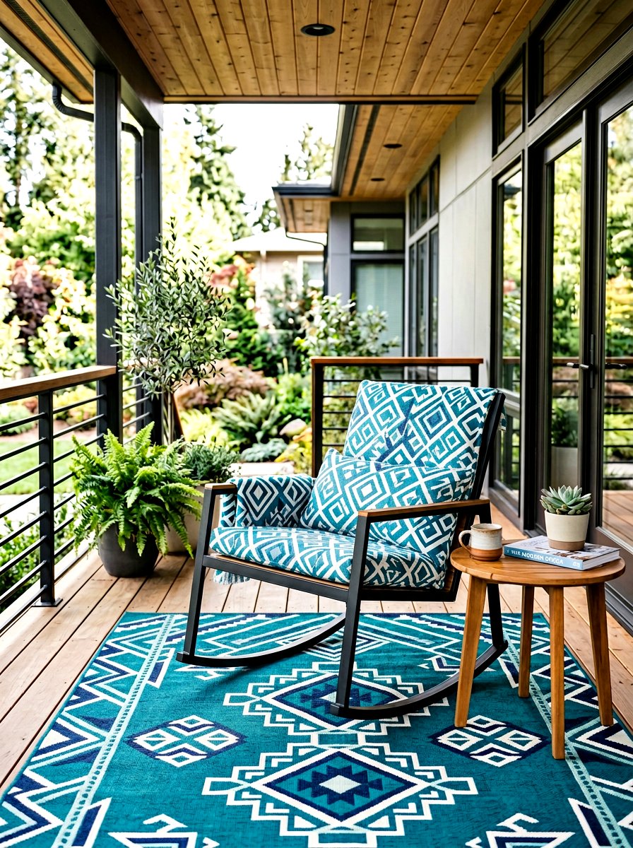 Bold Geometric Patterns - 25 Spring Porch Rocker Decor Ideas