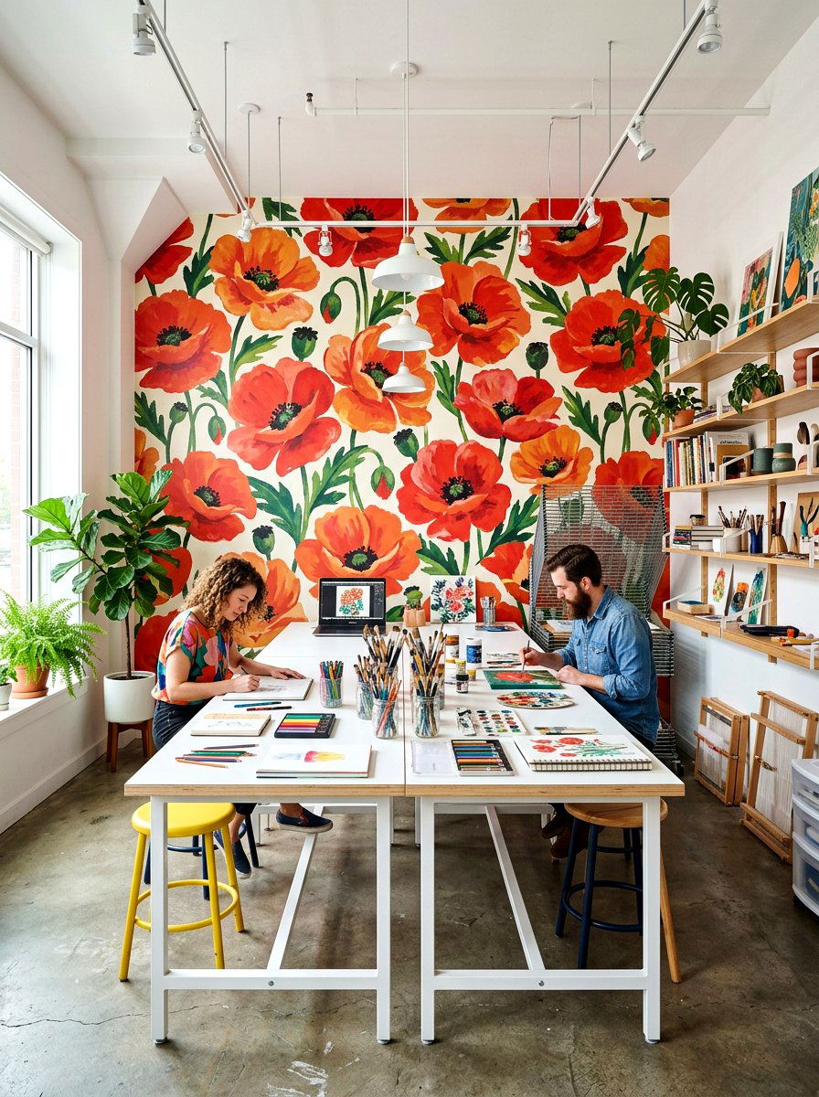Bold Poppy Print - 25 Spring Floral Wallpaper Ideas