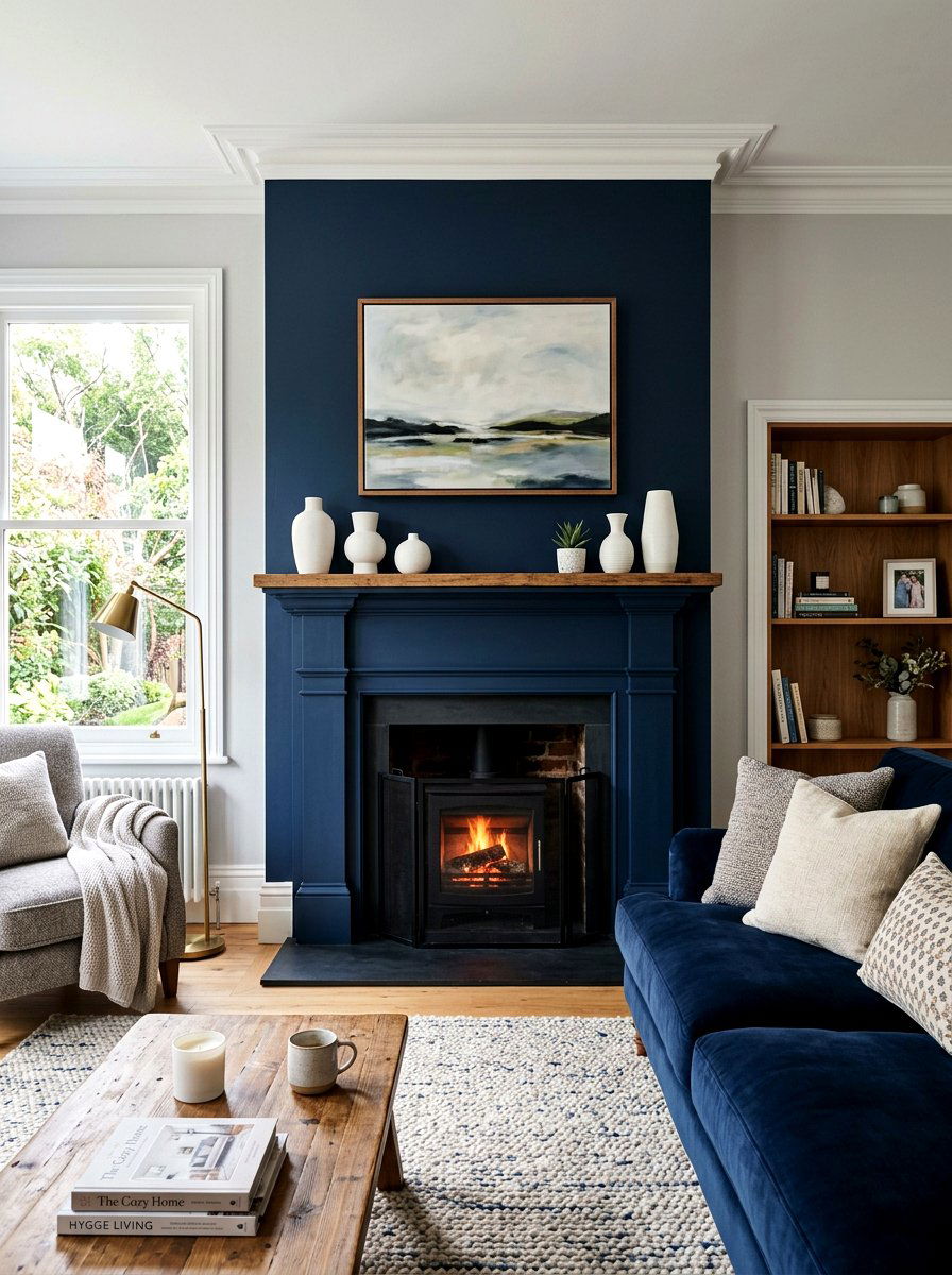 Bold fireplace mantel - 25 Spring Color Block Decor Ideas