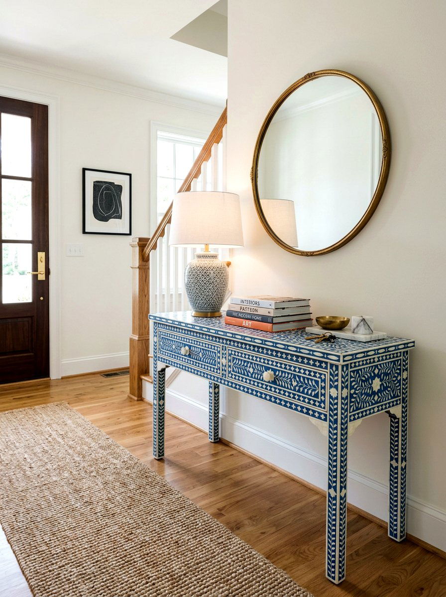 Bone inlay furniture entryway - 25 Spring Grandmillennial Decor Ideas