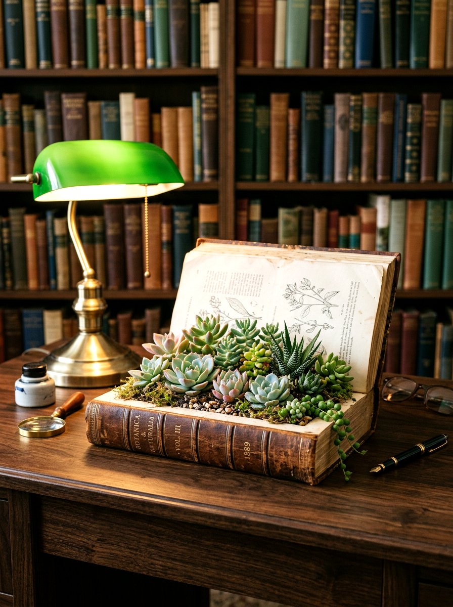 Book Succulent Planter - 25 Spring Succulent Planter Ideas
