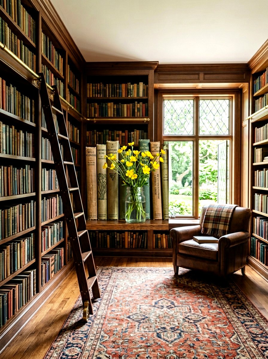 Bookshelf Accent Wildflower Jar - 25 Spring Wildflower Arrangement Ideas