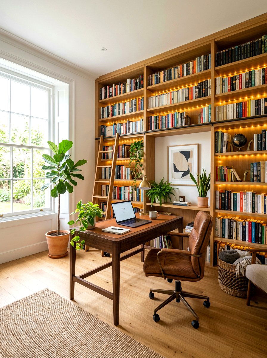 Bookshelf Fairy Light String - 25 Spring Fairy Light Ideas